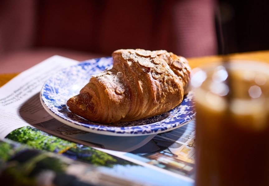 Croissant in the lounge at The Old Bridge